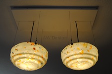 [L1160112_s Revamped vintage pair ofmottled glass Art Deco fly catcher ceiling lightshades ]